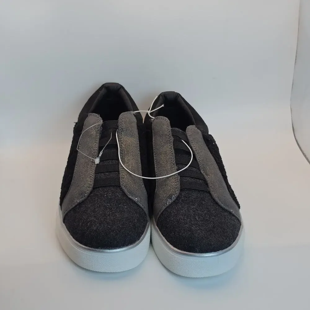 Reaction Kenneth Cole Women's Size 8 Black Gray Slip On Fashion Sneakers